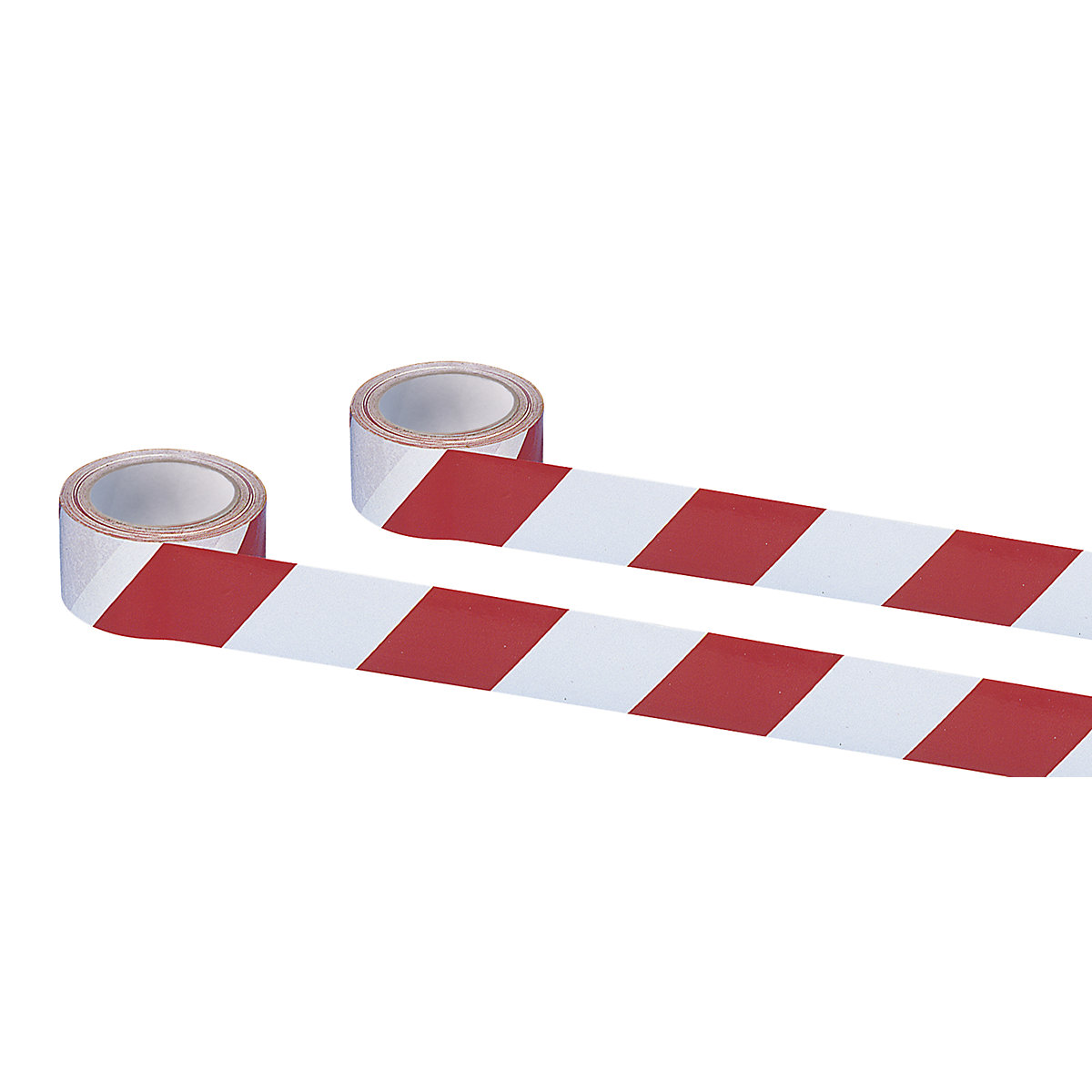Fita de aviso e marcação autocolante, cor vermelho / branco, embalagem de 2 rolos-0
