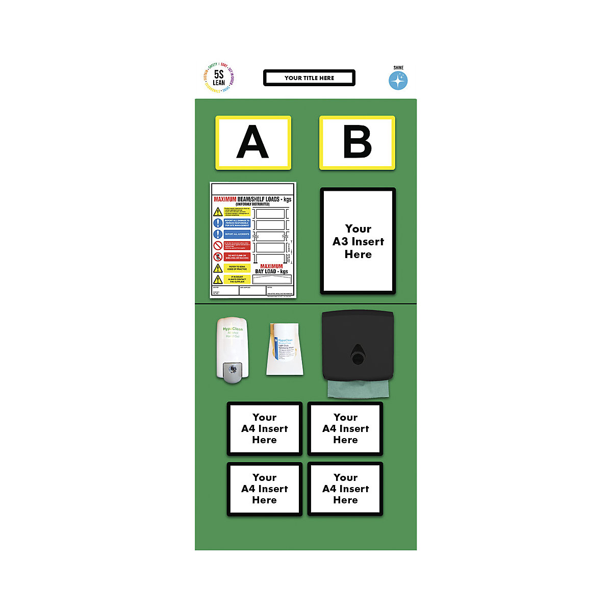 Quadro de informação para estante com marcação dupla