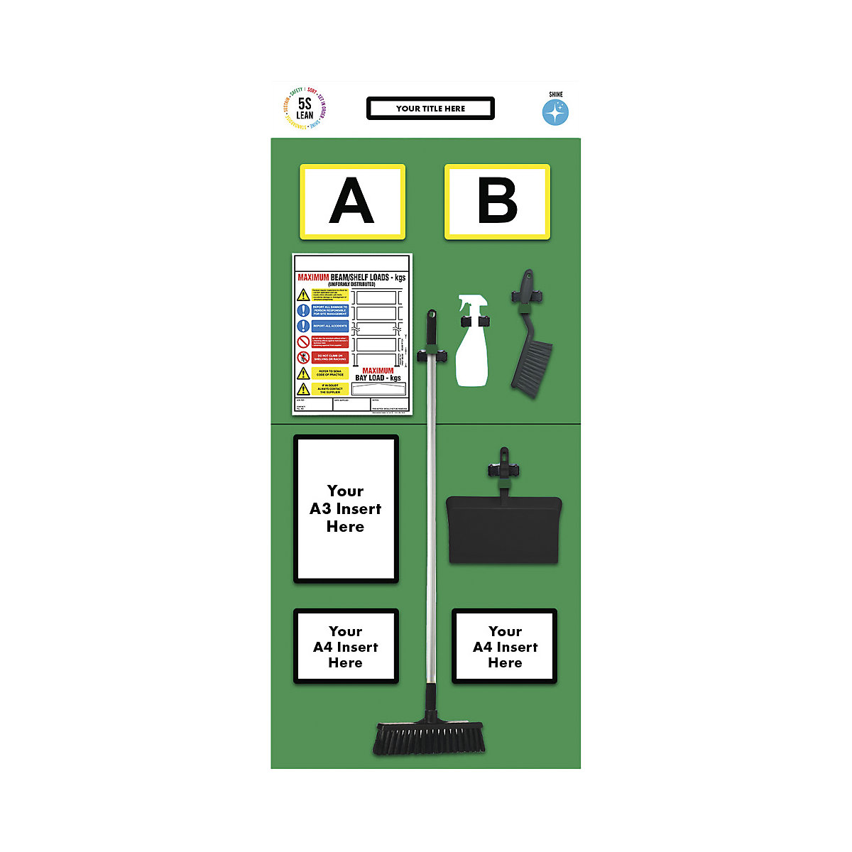 Quadro de informação para estante com marcação dupla