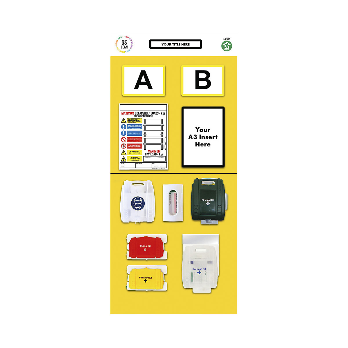 Quadro de informação para estante com marcação dupla