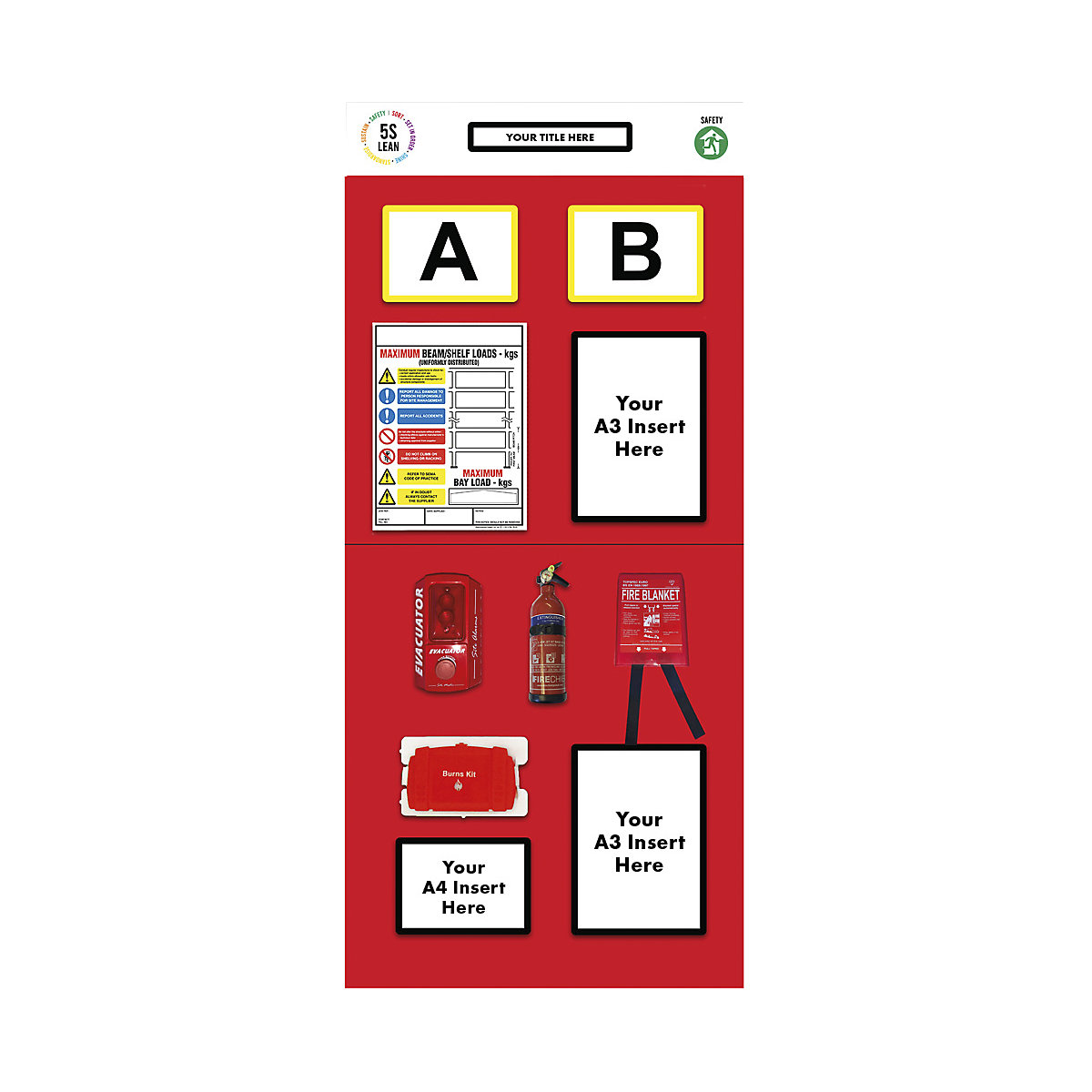 Quadro de informação para estante com marcação dupla