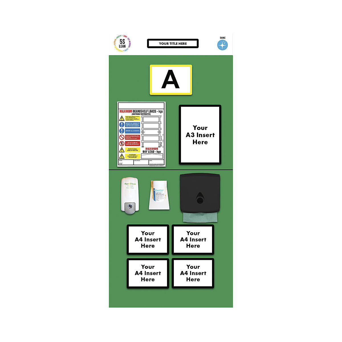 Quadro de informação para estante com marcação individual, desinfeção, AxL 2000 x 900 mm, verde-0