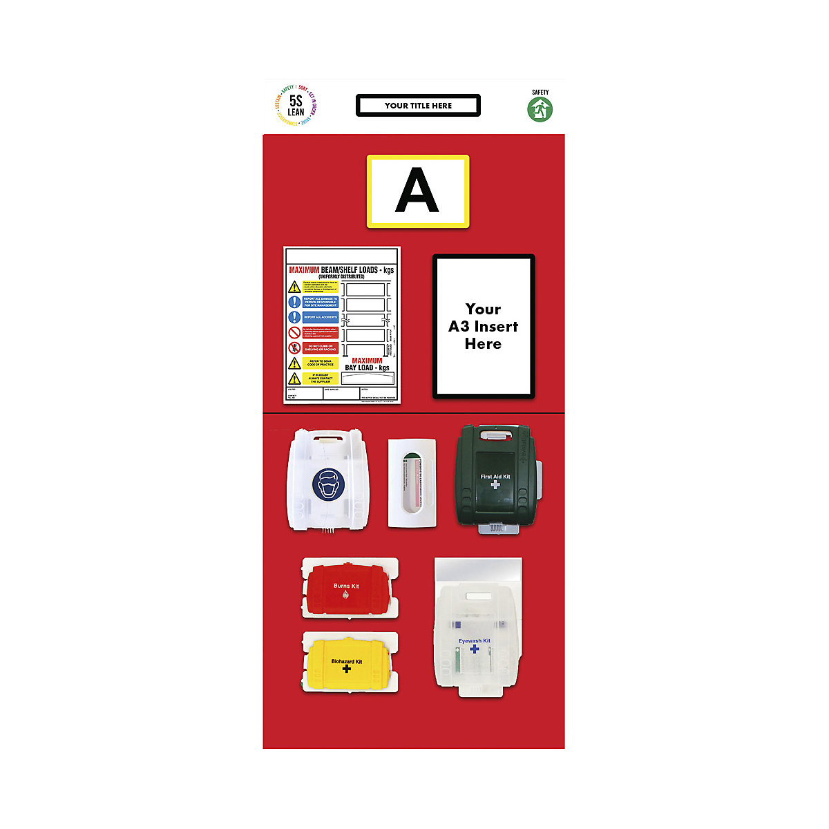 Quadro de informação para estante com marcação individual, primeiros socorros, AxL 2000 x 900 mm, vermelho-0