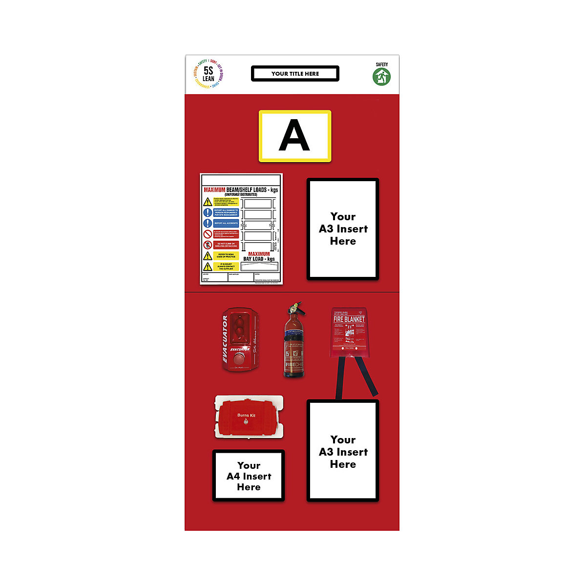 Quadro de informação para estante com marcação individual, proteção contra incêndios, AxL 2000 x 900 mm, vermelho-0