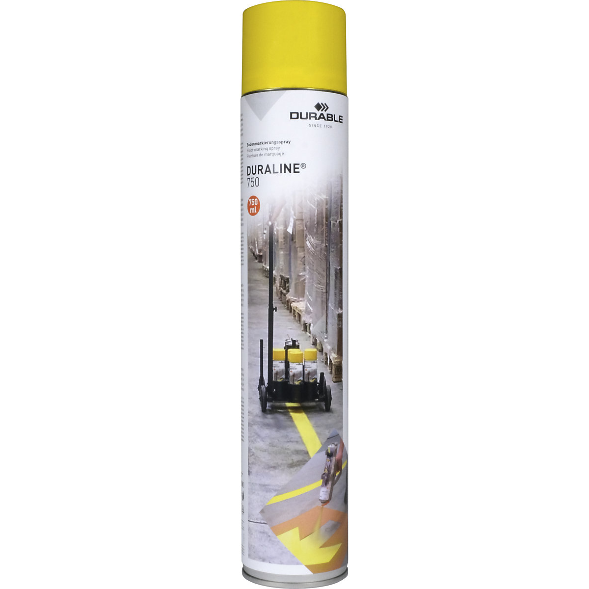 Spray de marcação de pavimentos DURALINE® – DURABLE, conteúdo 750 ml, amarelo-0