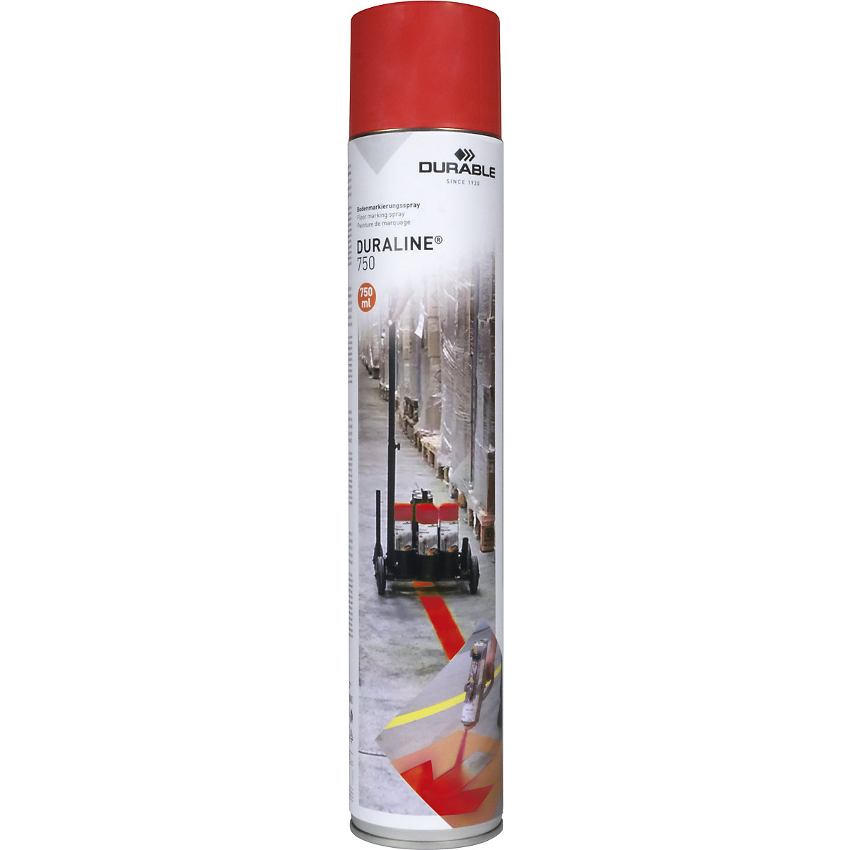 Spray de marcação de pavimentos DURALINE® – DURABLE, conteúdo 750 ml, vermelho-0