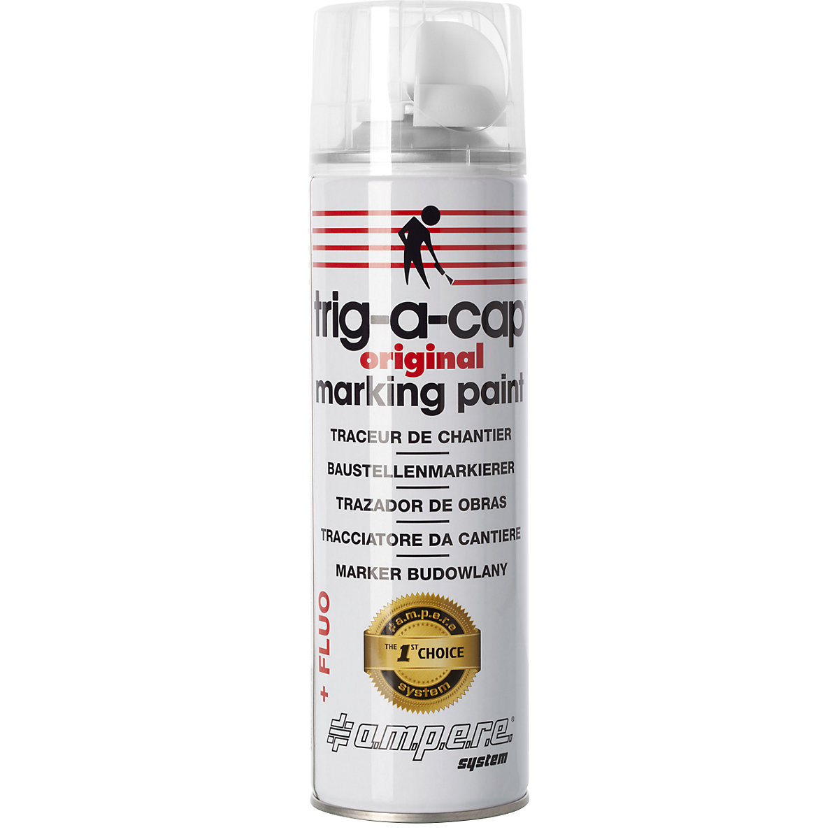 Spray de marcação para estaleiro – Ampere, volume 500 ml, à base de solventes, embalagem de 12 latas, branco-0