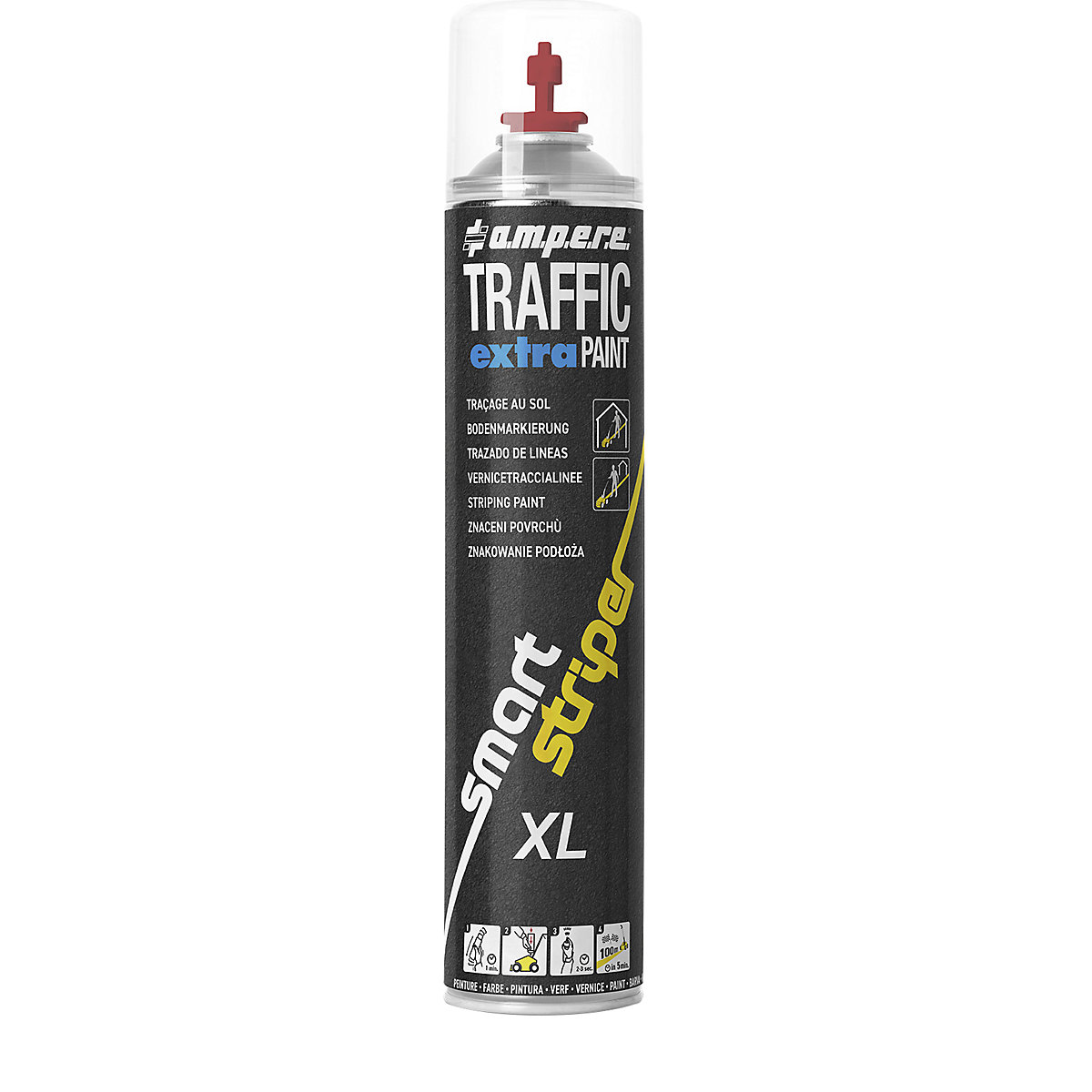 Tinta de marcação Traffic extra Paint® XL – Ampere, volume 750 ml, embalagem 6 latas, vermelho-0