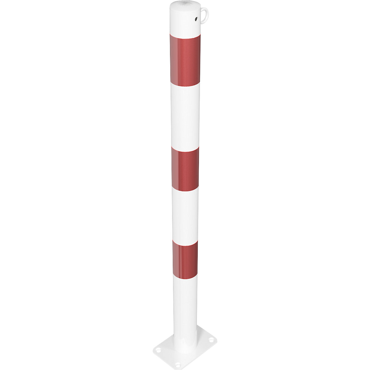 Poste de barreira, Ø 60 mm, branco/vermelho – Schake (Imagem do produto 2)-1
