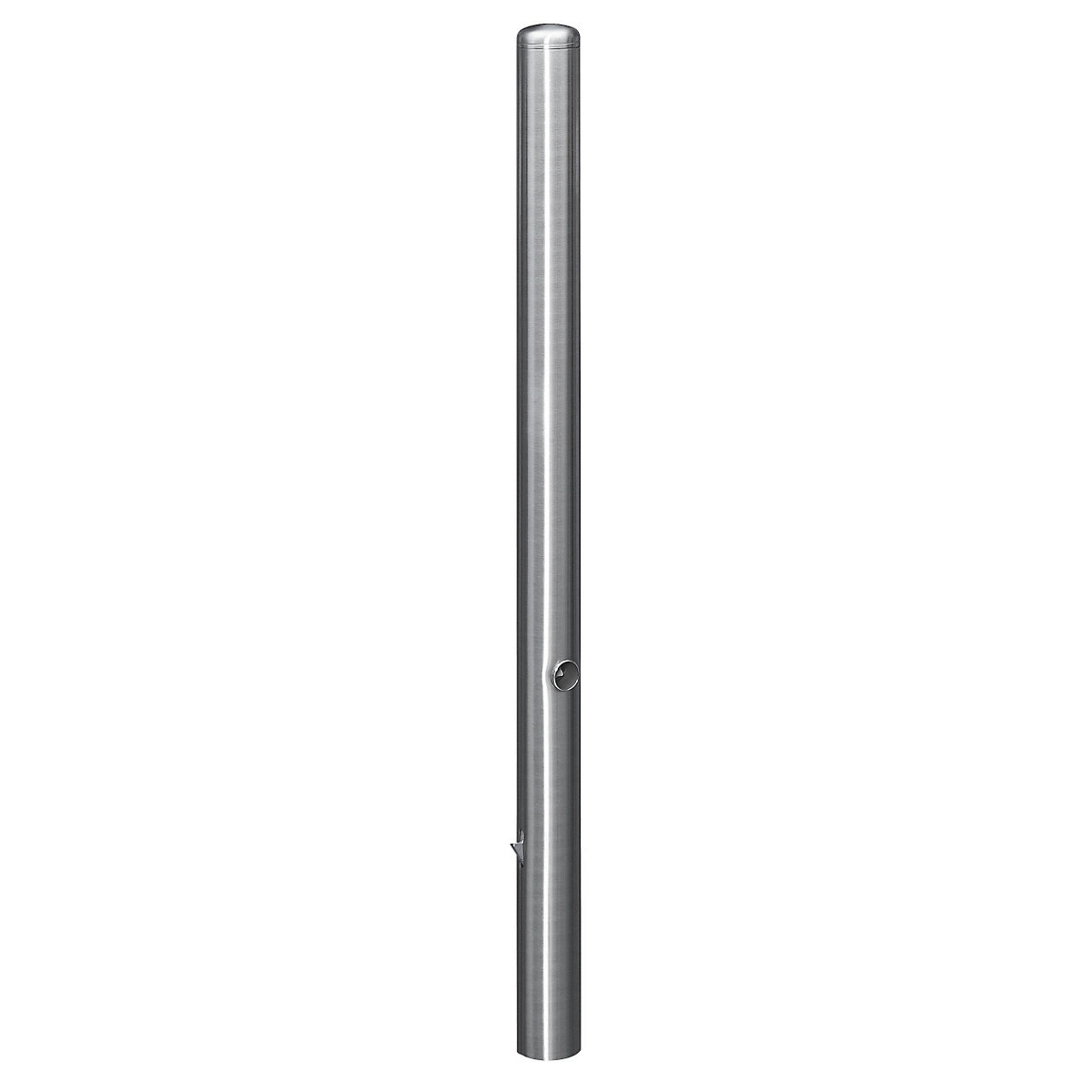 Poste de barreira em aço inoxidável, com tampa, encaixe de solo para encastrar em betão, Ø 60 mm, triangular-0