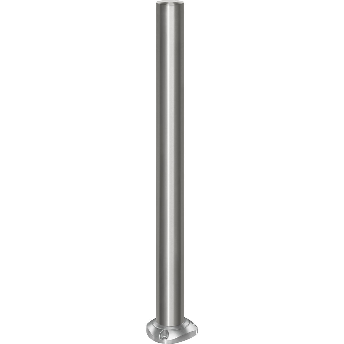 Poste de barreira em aço inoxidável, com cabeça plana, placa de solo para fixar com buchas, Ø 76 mm, endireitamento automático-0
