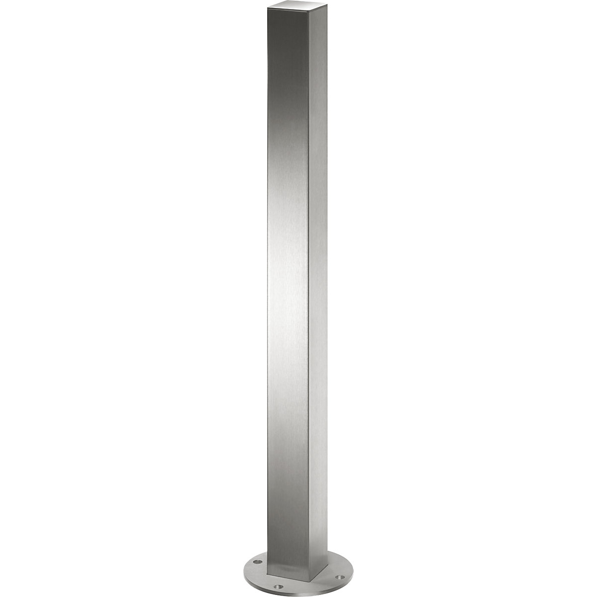 Poste de barreira em aço inoxidável, com cabeça plana, placa de solo para fixar com buchas, 70 x 70 mm-0