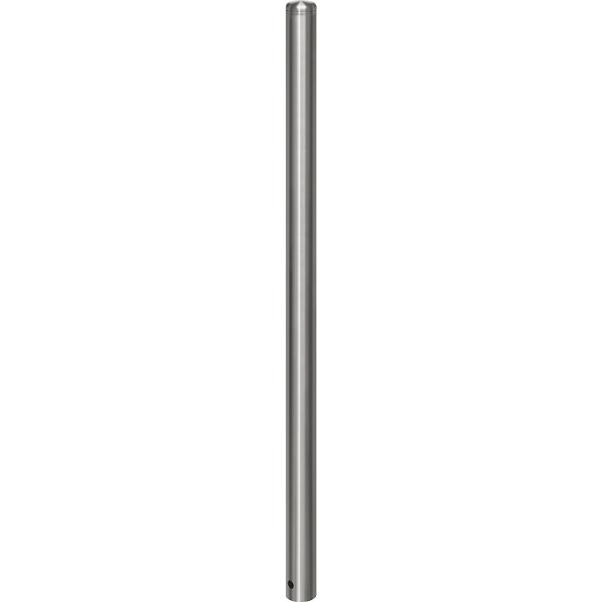 Poste de barreira em aço inoxidável, com tampa, encaixe de solo para encastrar em betão, Ø 60 mm-0