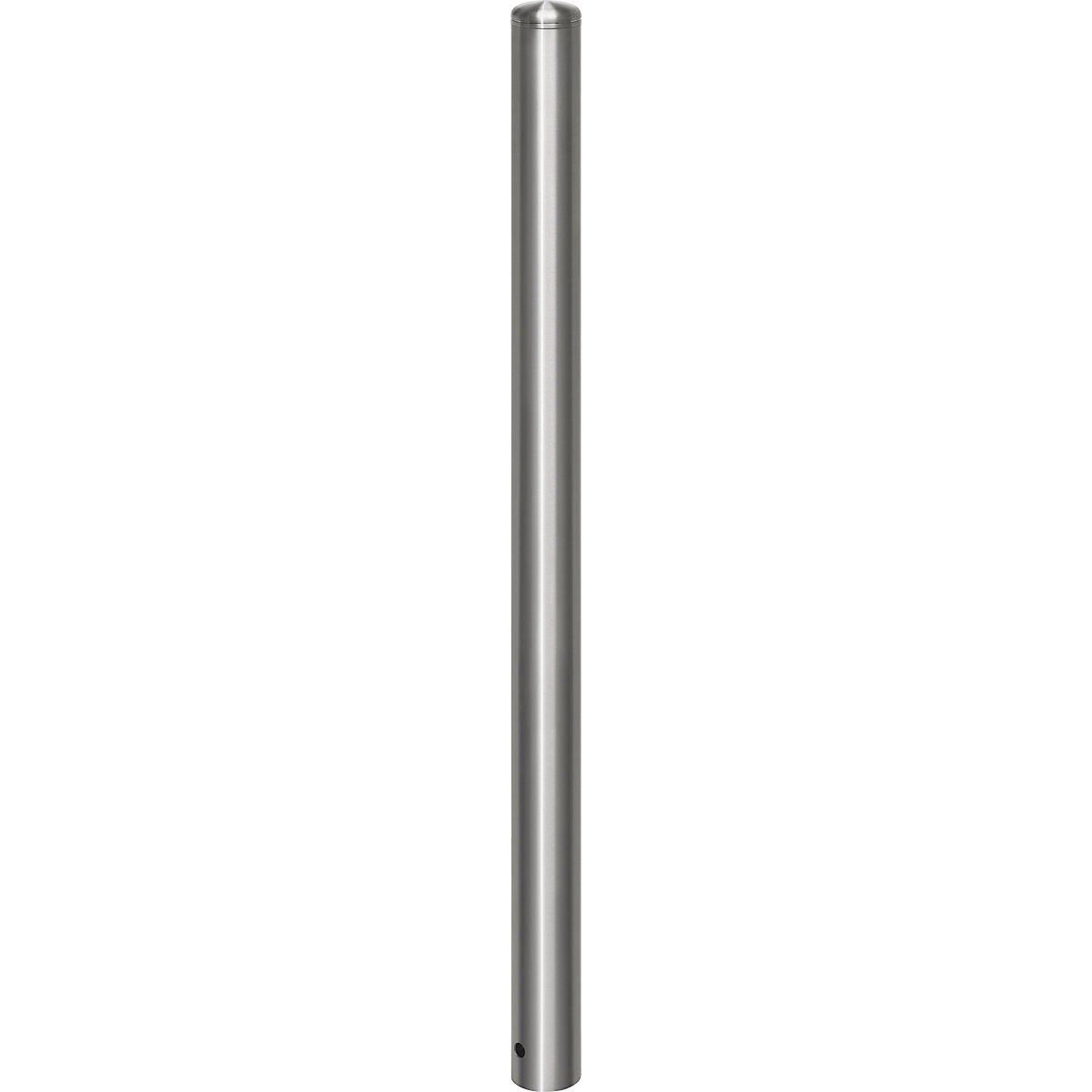 Poste de barreira em aço inoxidável, com tampa, encaixe de solo para encastrar em betão, Ø 76 mm-0