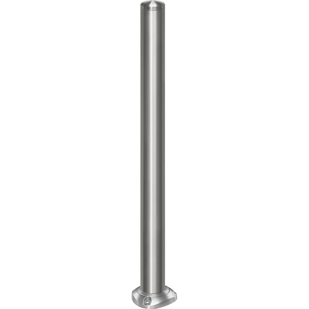 Poste de barreira em aço inoxidável, com tampa, placa de solo para fixar com buchas, Ø 76 mm, endireitamento automático-0