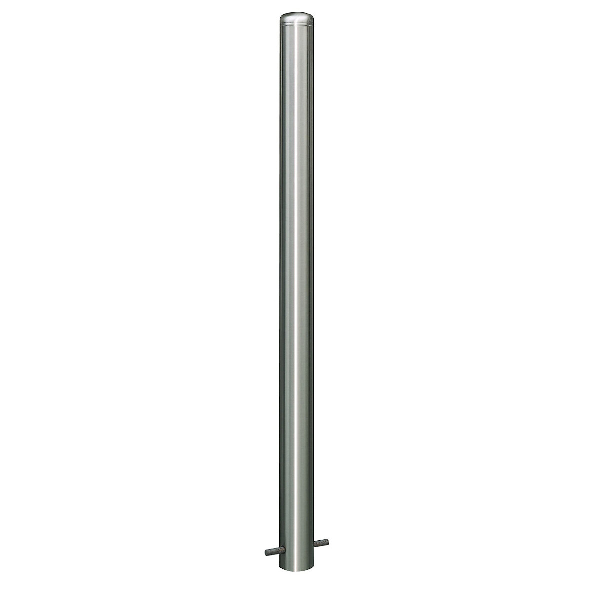 Poste de barreira em aço inoxidável, com tampa, para encastrar em betão com âncoras, Ø 102 mm-0