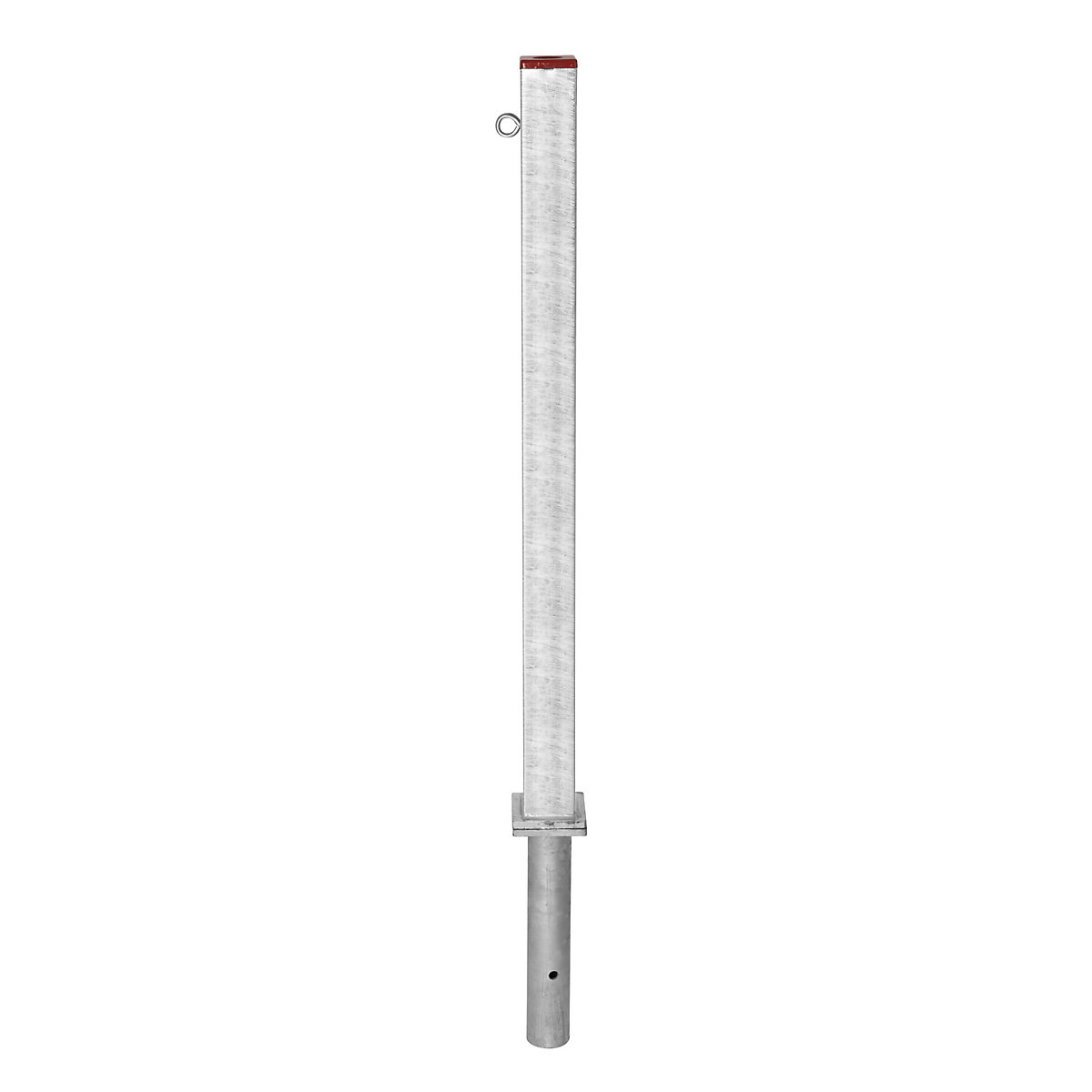 Poste de barreira em aço, para encastrar em betão, 70 x 70 mm, galvanizado a fogo, 1 olhal de corrente-0