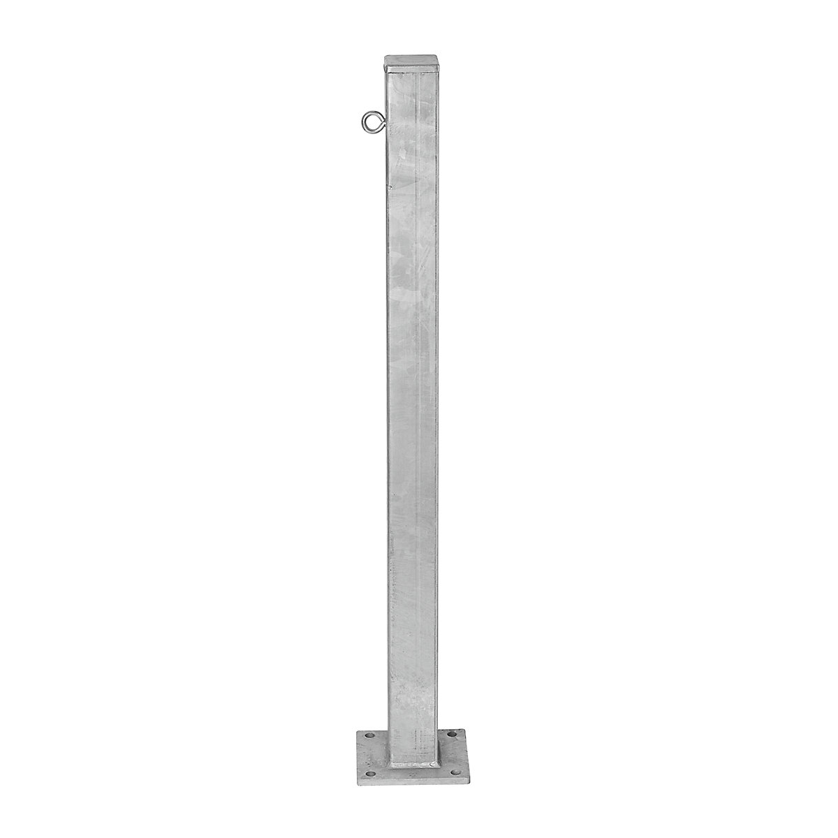 Poste de barreira em aço, para fixar com buchas, 70 x 70 mm, galvanizado a fogo, 1 olhal de corrente-0