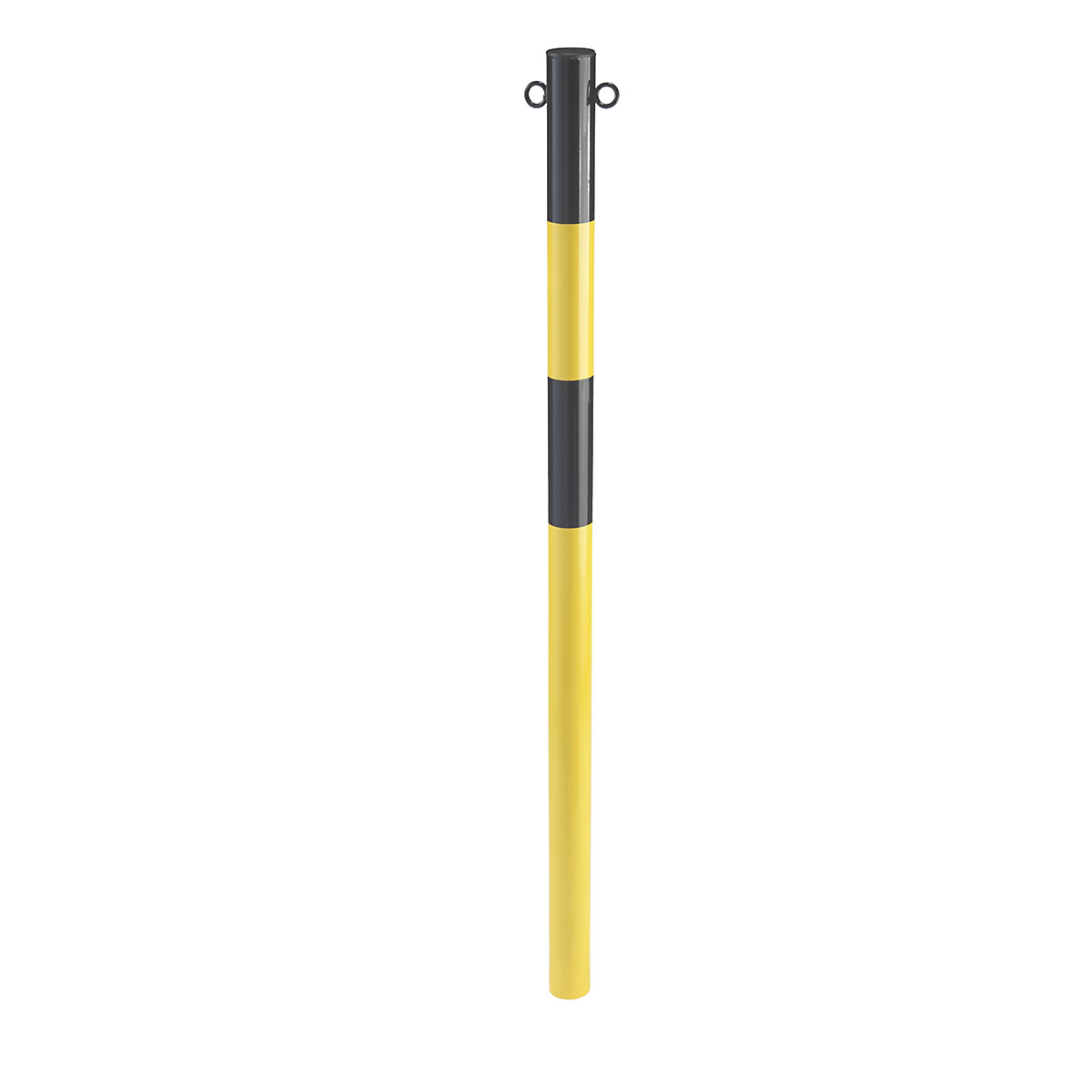 Poste de barreira em tubo de aço, para encastrar em betão, Ø 60 mm, amarelo / preto, galvanizado e pintado-0