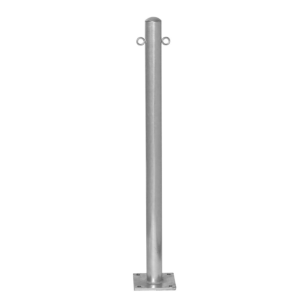 Poste de barreira, para fixar com buchas, Ø 60 mm, galvanizado a fogo, 2 olhais-0