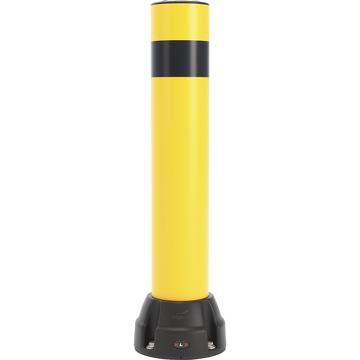 Poste de proteção contra colisão 125L – Boplan, altura 750 mm, placa galvanizada, amarelo, riscas pretas-0