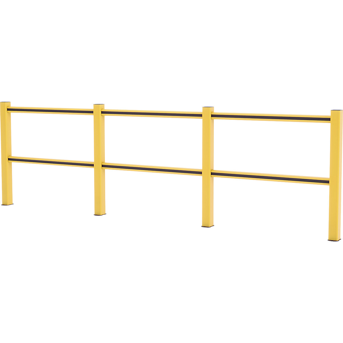 Balaustrada de proteção Flex Impact® HD Light – Boplan, postes amarelos – riscas amarelas/pretas, largura 3750 mm-0