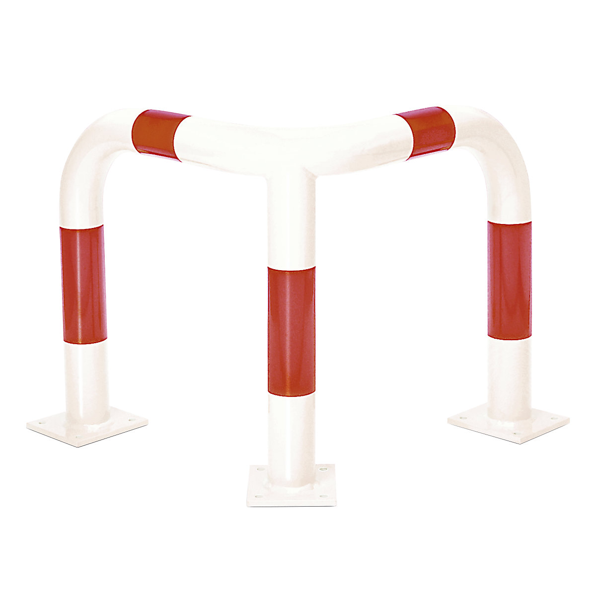 Canto de proteção de colisão, Ø 76 mm, para o interior, altura 600 mm, branco/vermelho refletor-0
