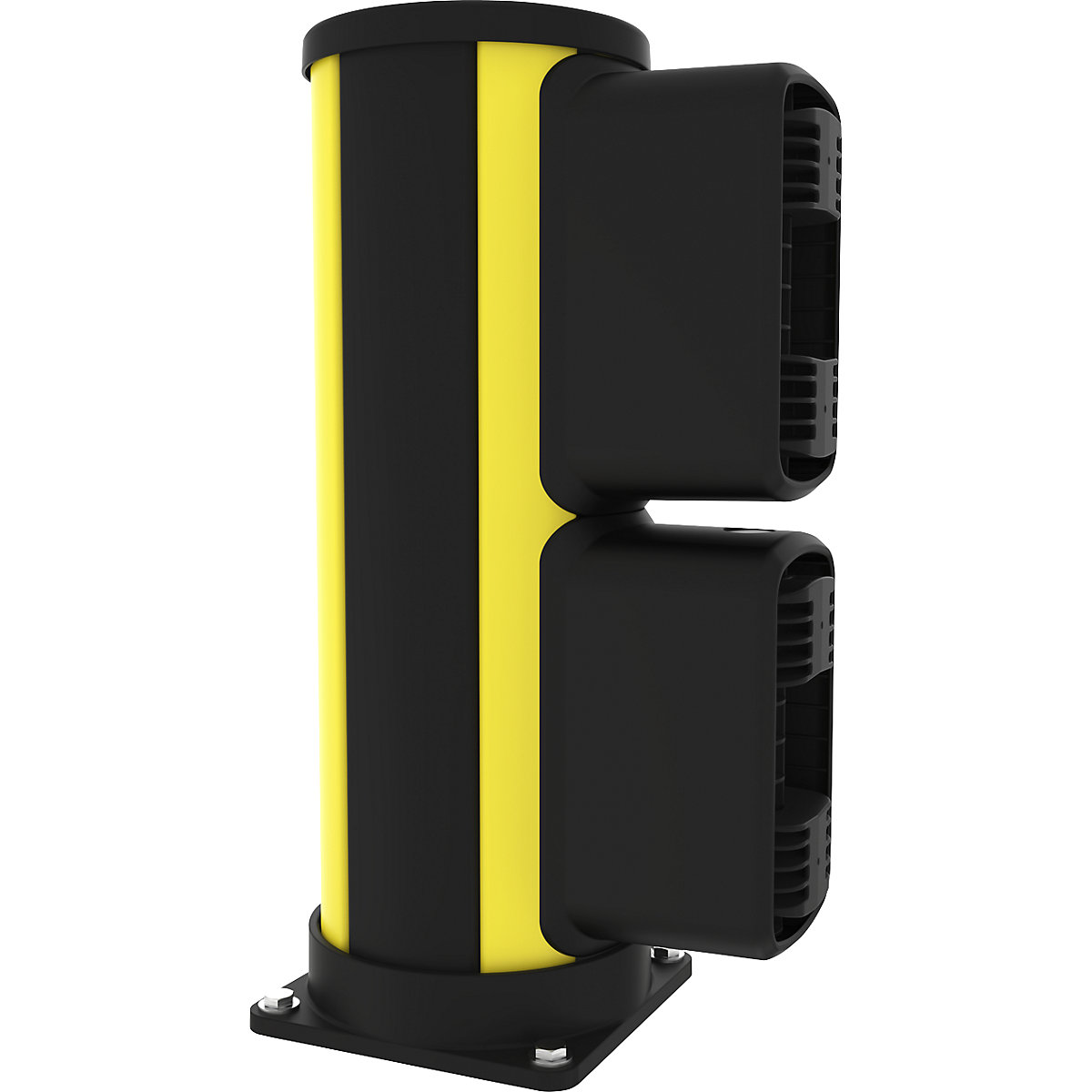 Poste terminal de proteção contra colisão X-Protect – Axelent, altura 610 mm, 2 conexões, uma por baixo da outra-0