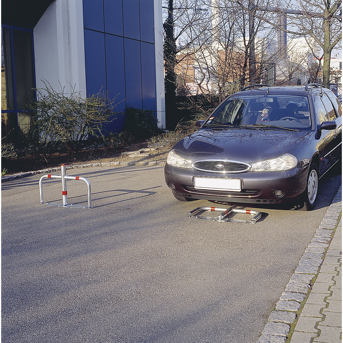 Arco de aparcamiento de acero, plegable (Imagen del producto 3)-2