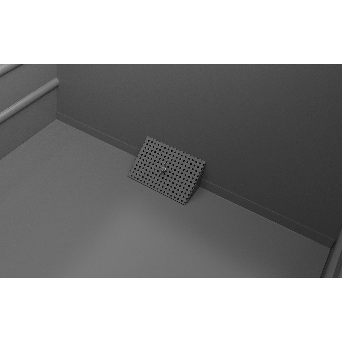 Container basculant și stivuibil pentru șpan BSS, cu inserție cu sită – eurokraft pro (Imagine produs 2)-1