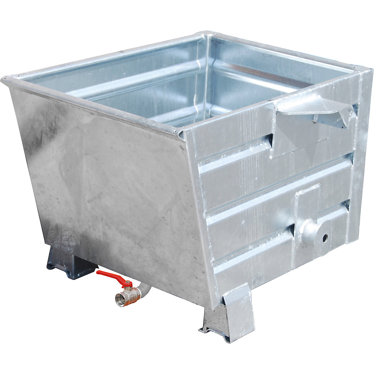 Container basculant și stivuibil pentru șpan BSS, cu inserție cu sită – eurokraft pro