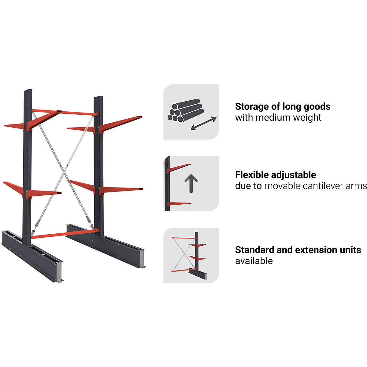 Raft cu console Attillo, construcție grea (Imagine produs 2)-1