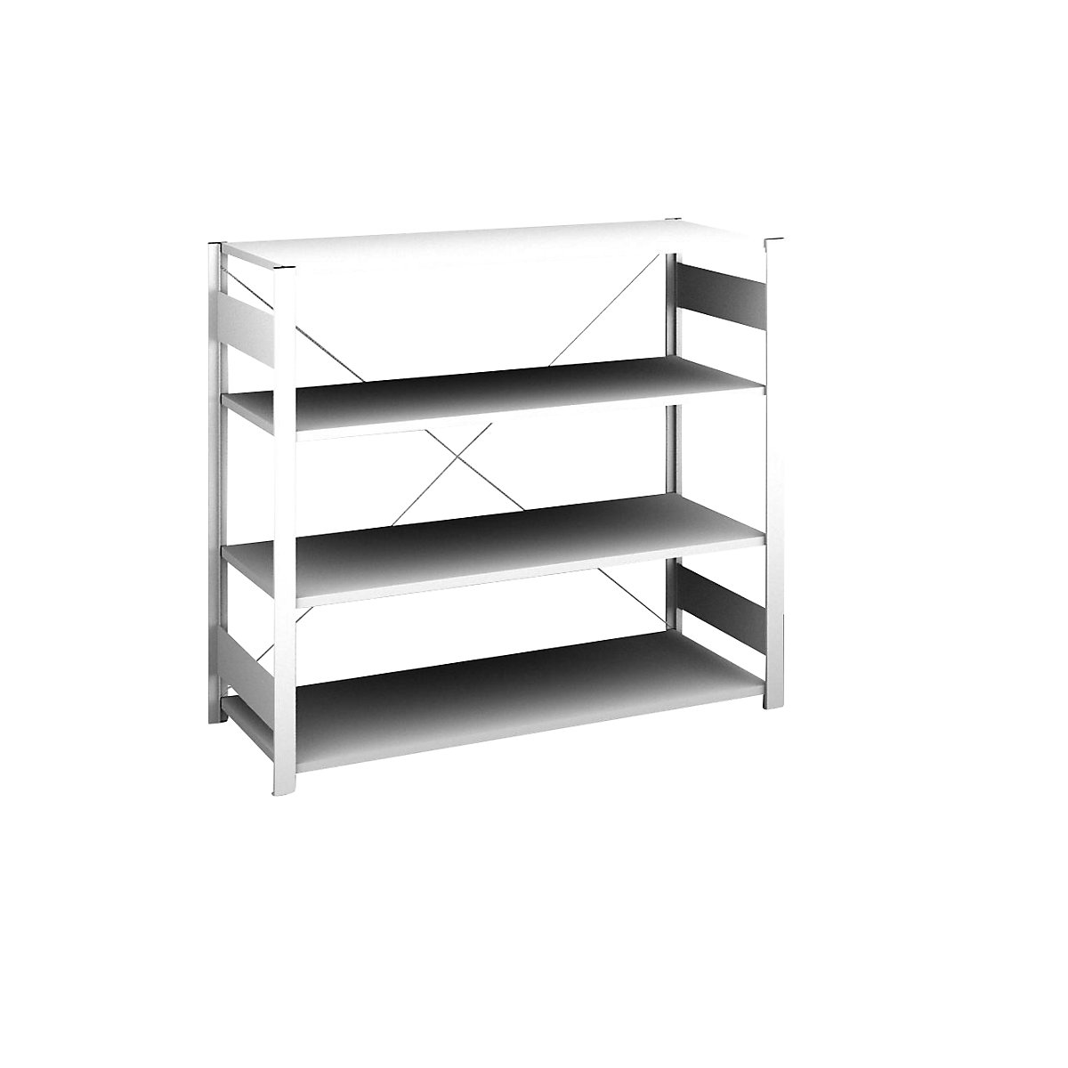 Raft cu inserare, construcție ușoară – eurokraft pro, unilateral, î. x lăț. x ad. 1200 x 1300 x 500 mm, gri, raft de bază-233