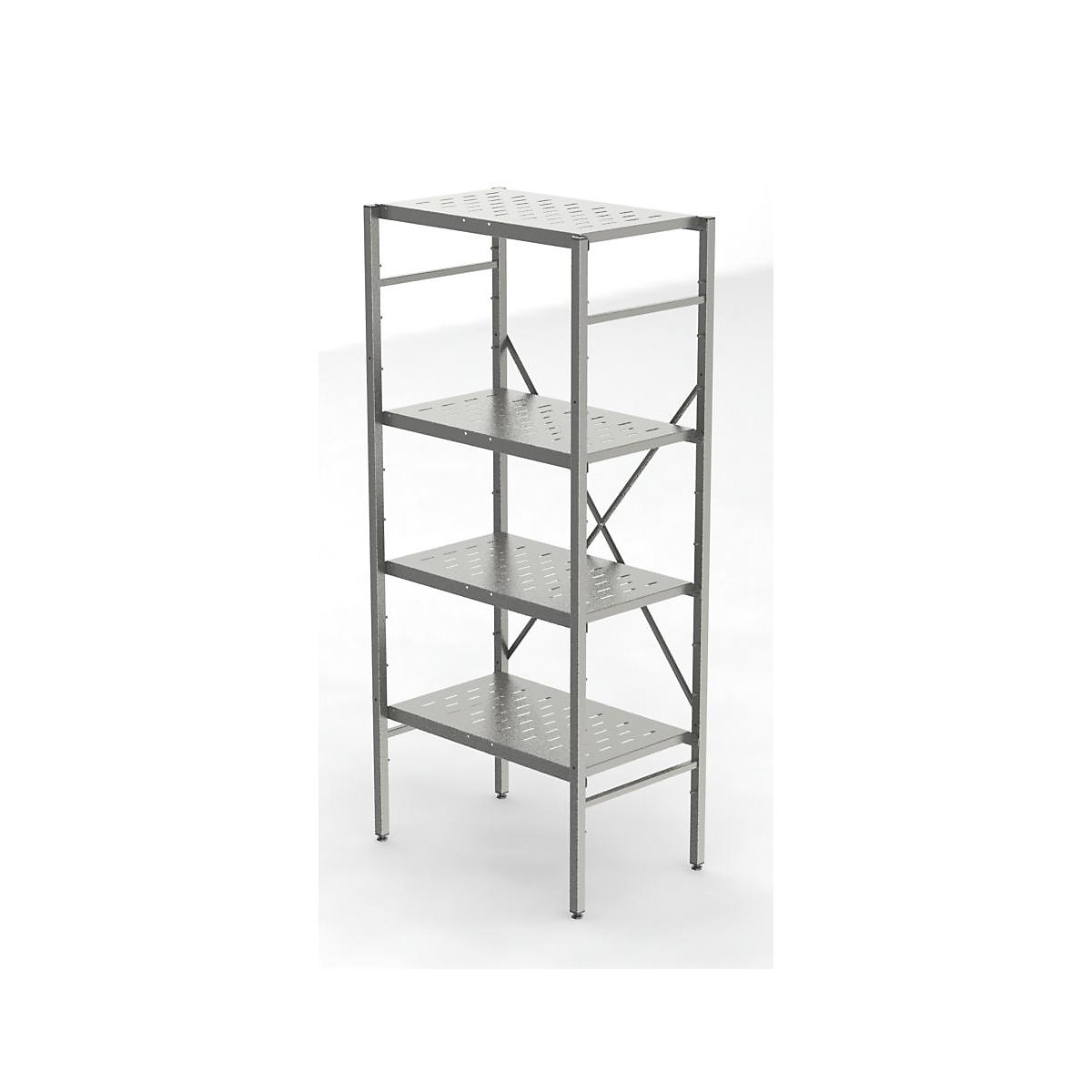 Raft cu inserare din inox, 4 polițe perforate (Imagine produs 3)-2