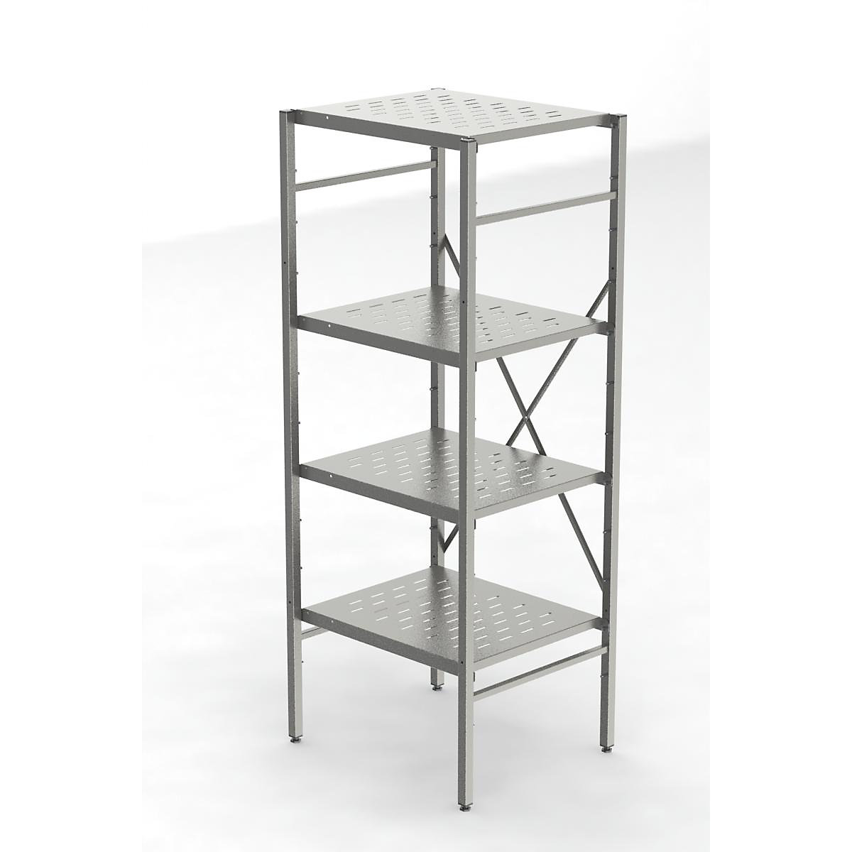 Raft cu inserare din inox, 4 polițe perforate (Imagine produs 3)-2