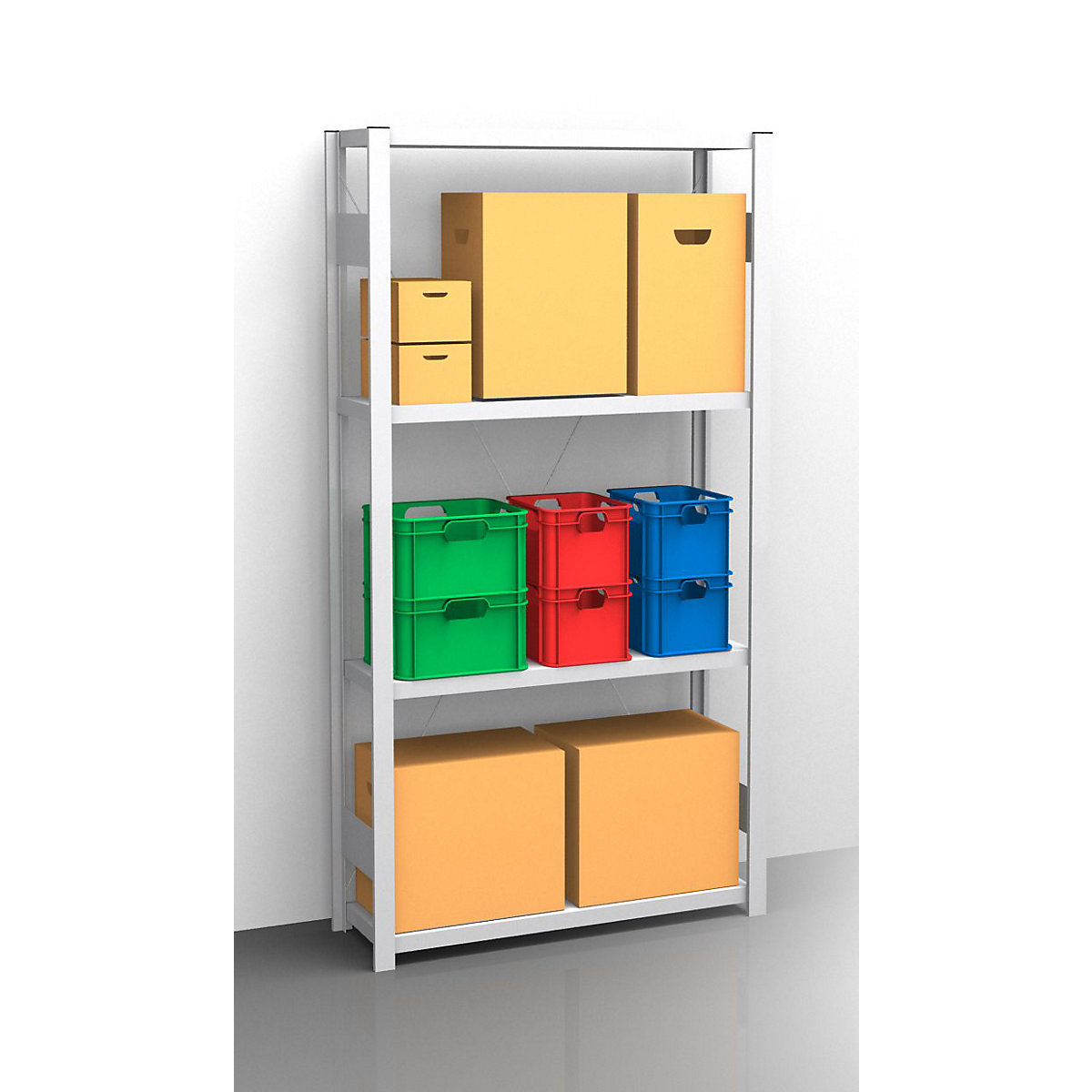 Raft cu polițe cu inserare, zincat – eurokraft pro (Imagine produs 4)-3