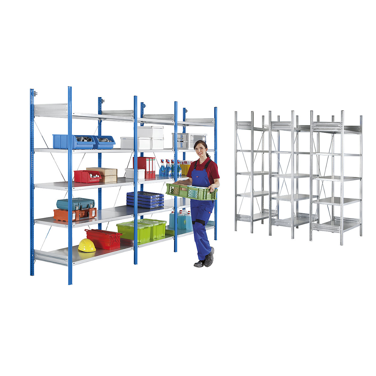 Raft cu polițe cu inserare, zincat – eurokraft pro (Imagine produs 2)-1