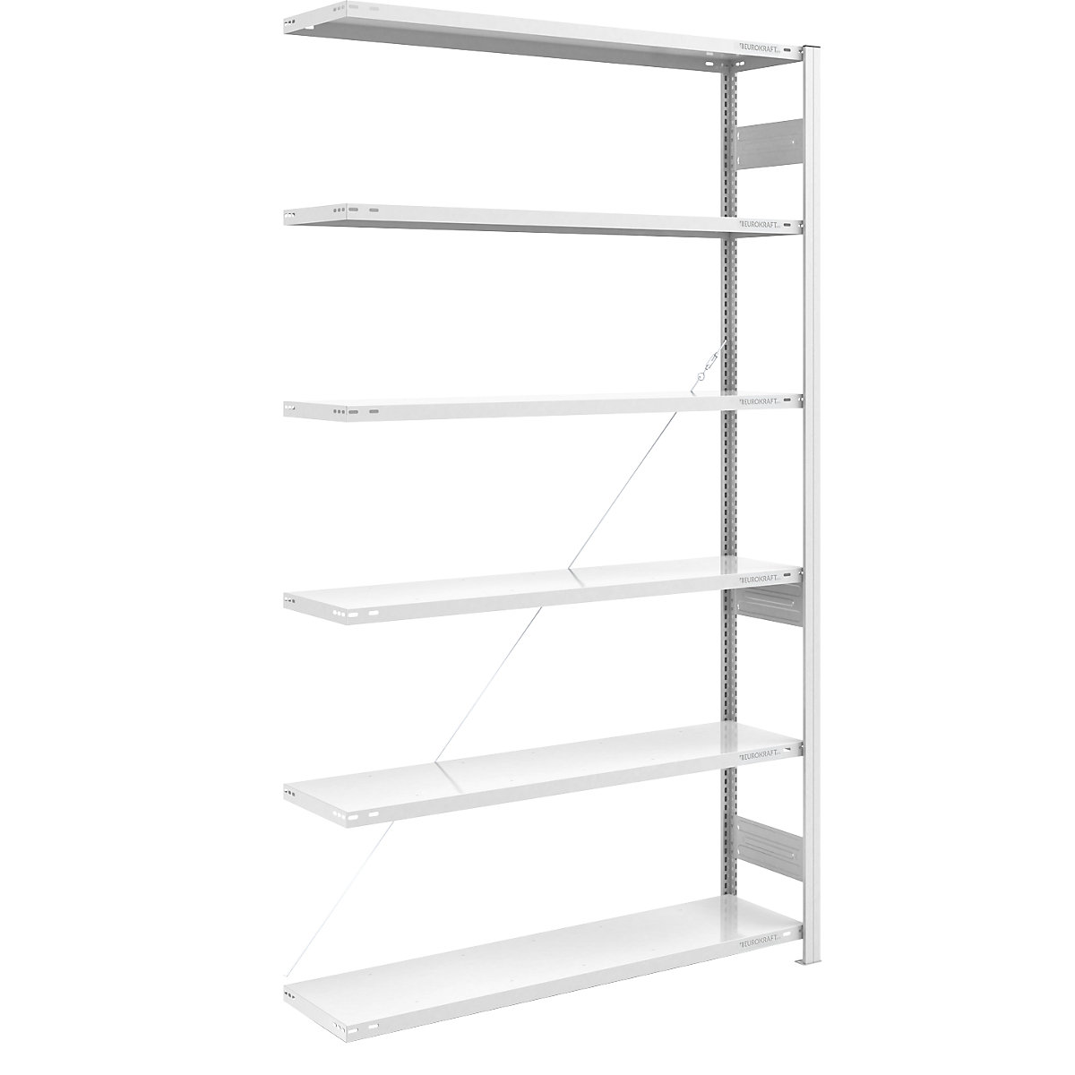 Raft cu polițe pentru depozit, zincat, construcție medie – eurokraft pro, înălțime raft 2000 mm, raft adițional, lăț. x ad. 1300 x 400 mm-107