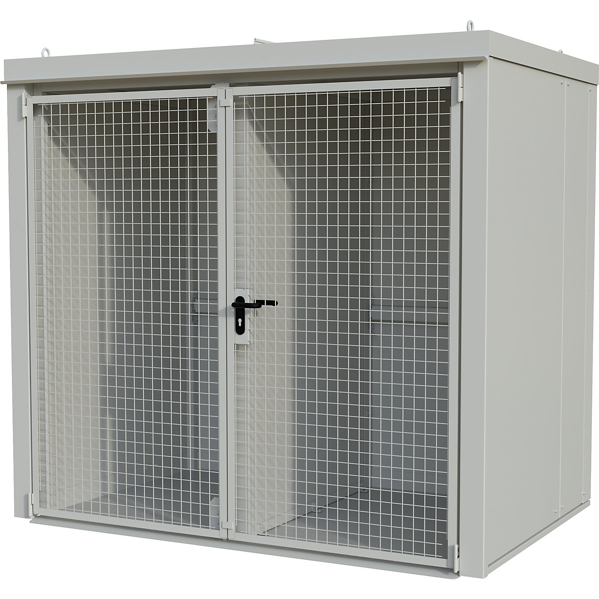 Container cu perete despărțitor pentru butelii de gaz, ignifug – eurokraft pro, pentru 45 butelii cu Ø 230 mm, alb-0