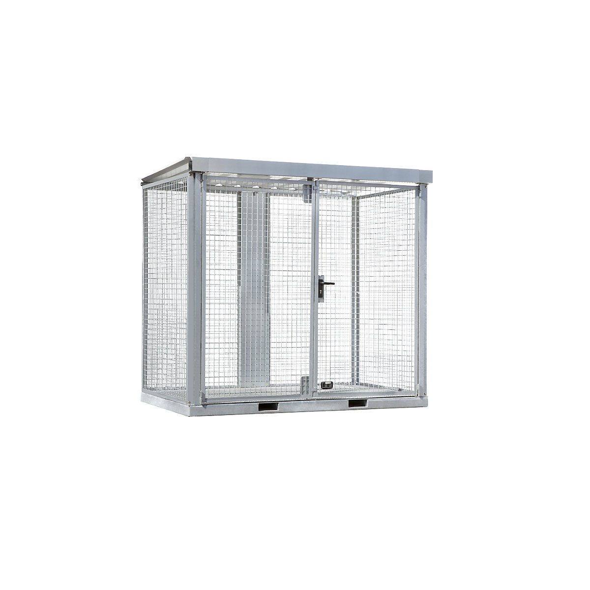 Container montat din grilaj pentru butelii de gaz – eurokraft pro, 60 butelii cu Ø 220 mm, versiune podea din tablă striată-0