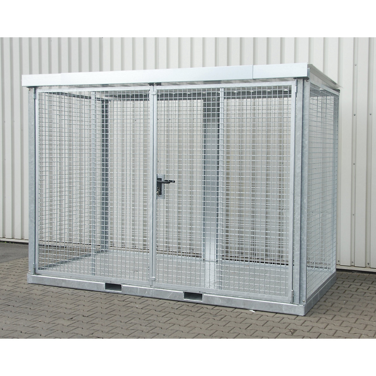 Container montat din grilaj pentru butelii de gaz – eurokraft pro, 78 butelii cu Ø 220 mm, versiune podea din tablă striată-0