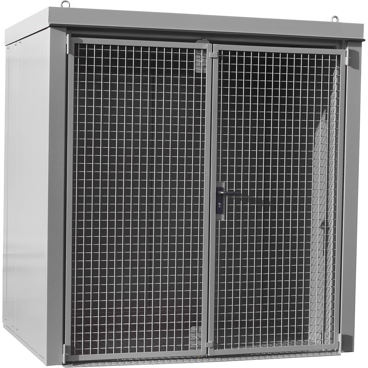 Container pentru butelii de gaz, ignifug – eurokraft pro, pentru 35 butelii cu Ø 230 mm, gri-0