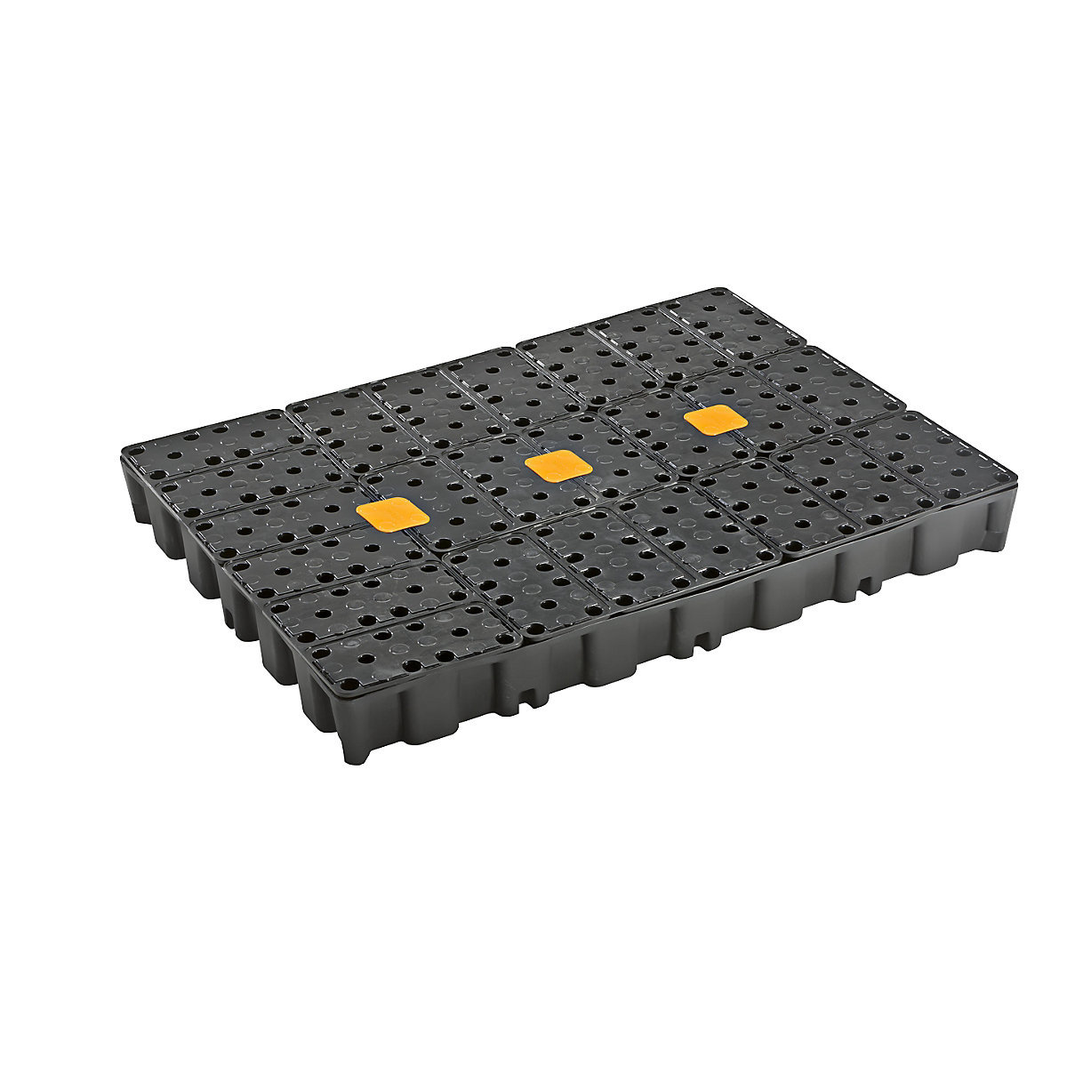 Vană PE de paleți pentru recipiente mici – CEMO, 250 l capacitate de captare, cu grătar-0