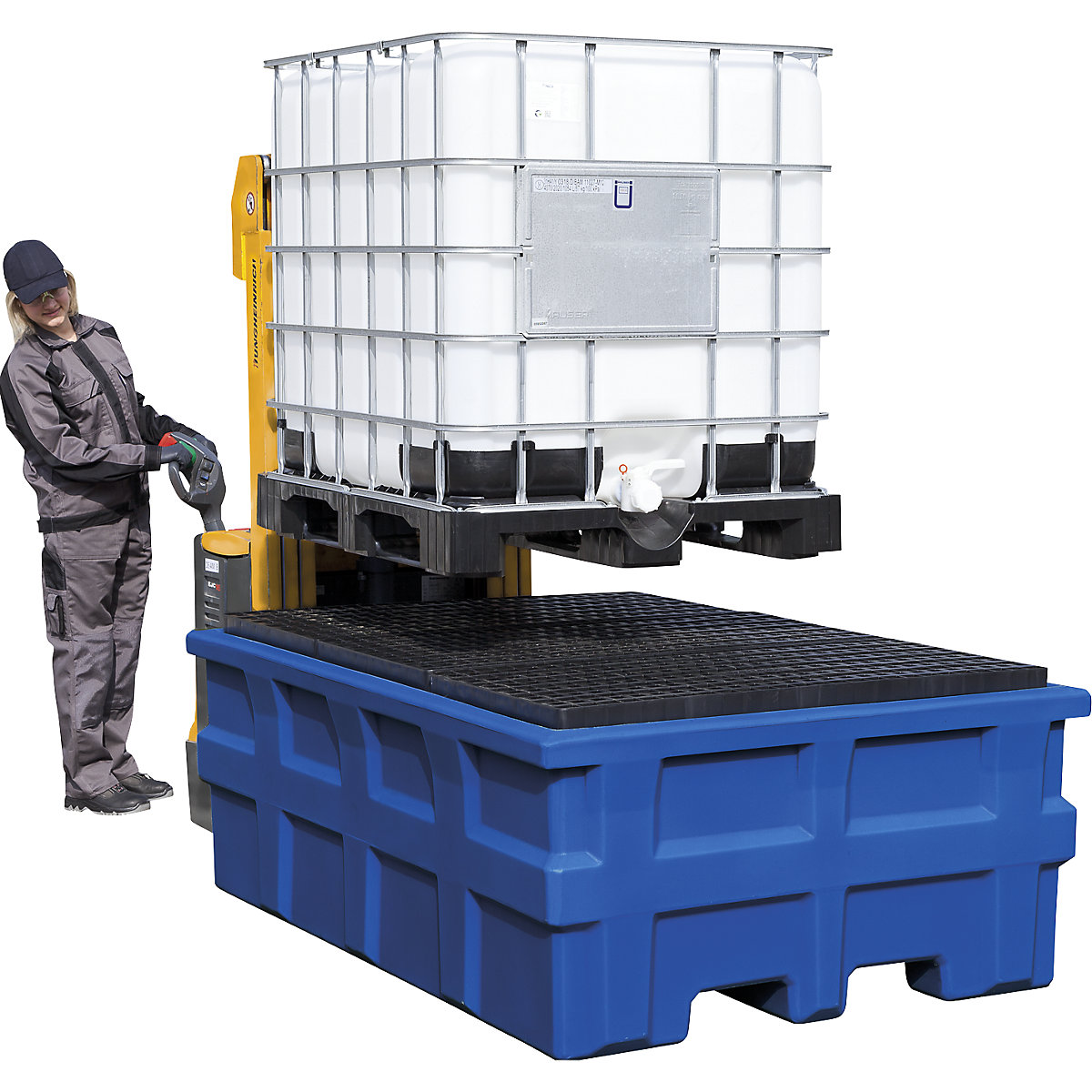 Vană de captare din PE pentru container tip cisternă IBC/KTC – asecos (Imagine produs 2)-1