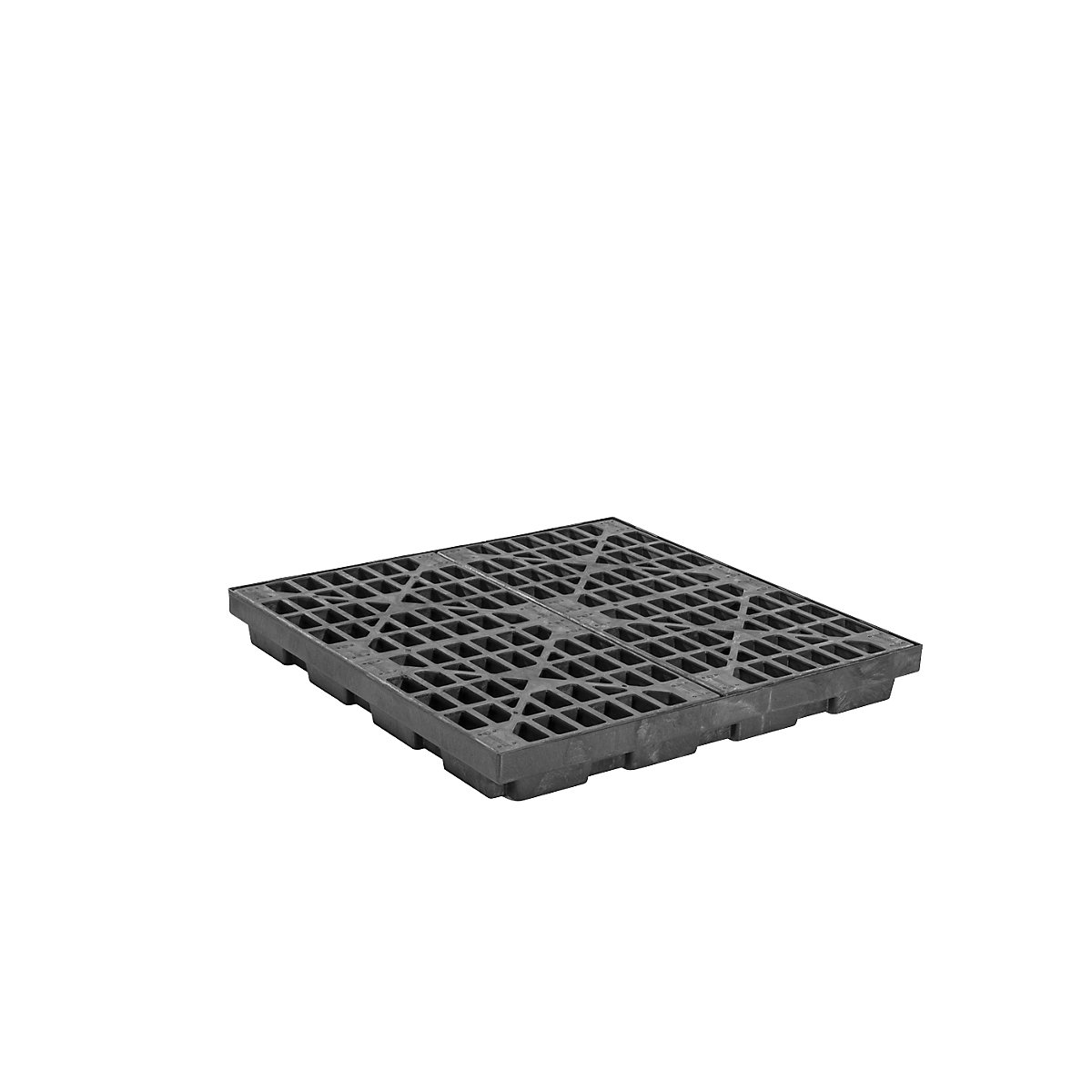 Vană de captare din PE regenerată – Justrite, vană plată, pentru 4 butoaie x 200 l, capacitate de captare 185 l-0