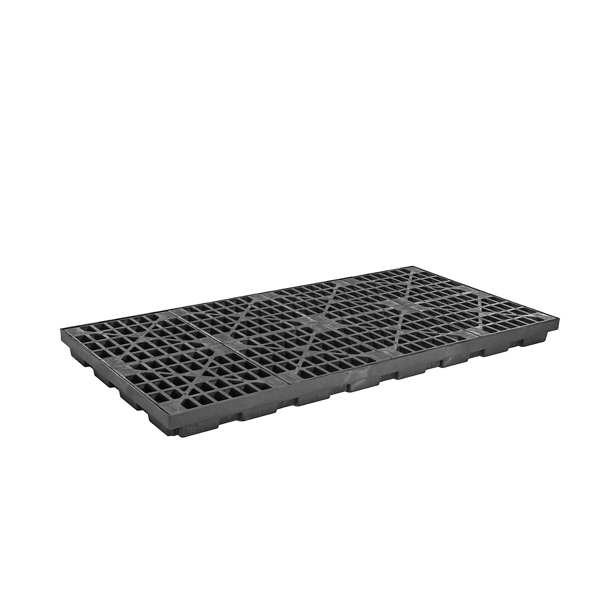 Vană de captare din PE regenerată – Justrite, vană plată, pentru 8 butoaie x 200 l, capacitate de captare 371 l-0