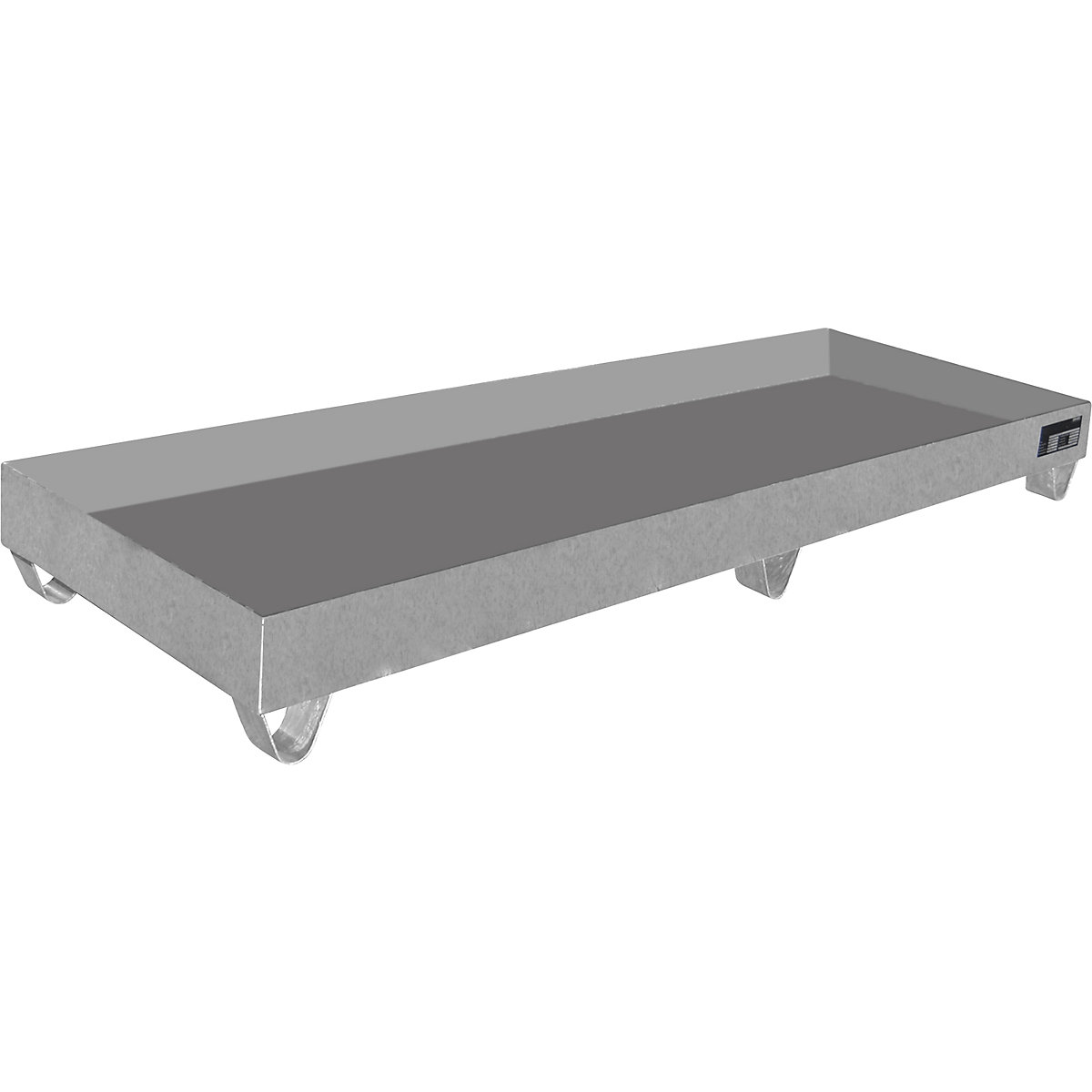 Vană de captare din inox – eurokraft pro, pentru butoaie de 200 l, 4 butoaie, lung. x lăț. x î. 2400 x 800 x 250 mm-0