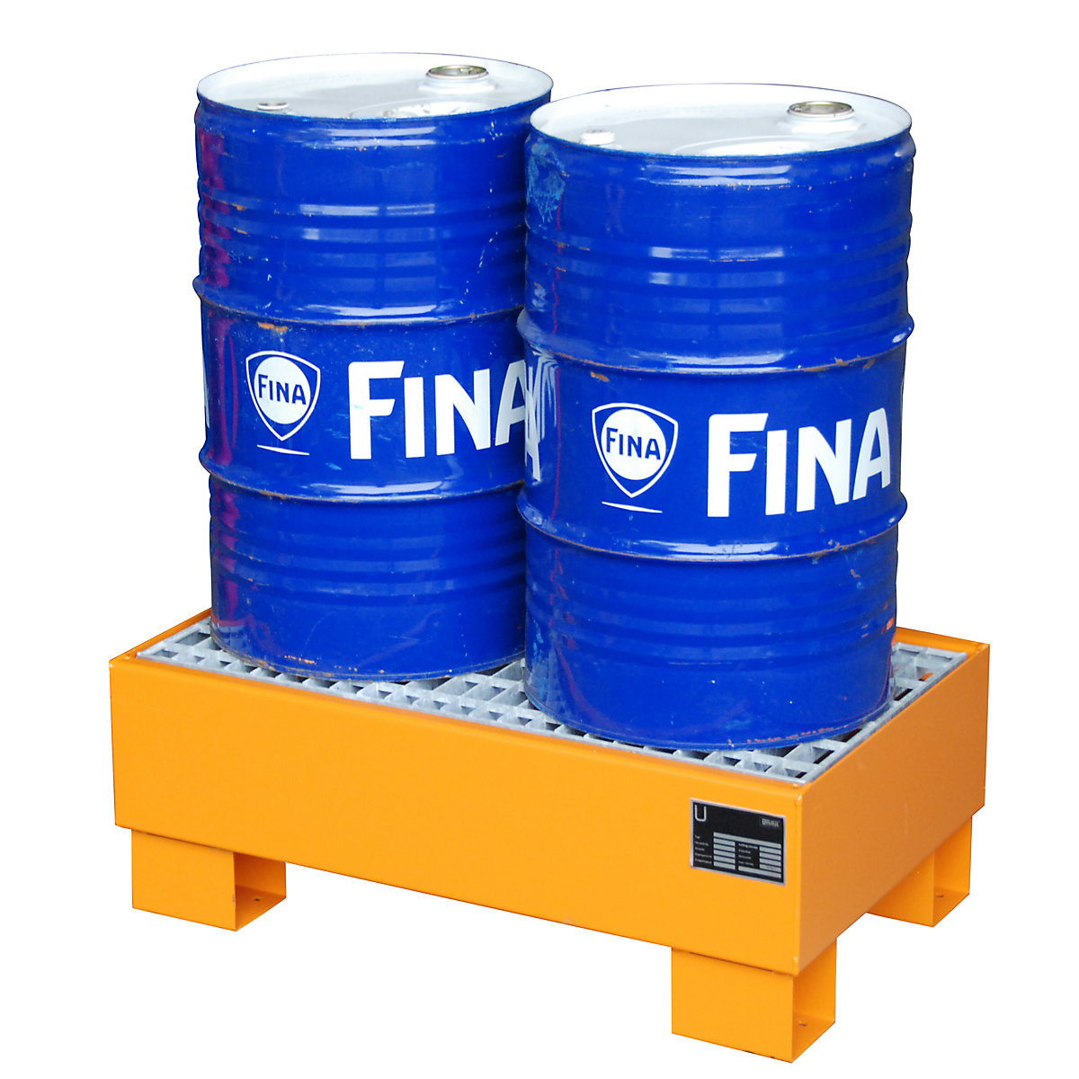 Vană de captare din oțel – eurokraft pro, lung. x lăț. x î. 800 x 500 x 290 mm, lăcuită portocaliu RAL 2000, cu grătar-0