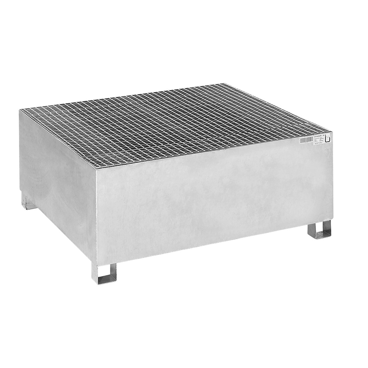 Vană de captare din oțel pentru container tip cisternă IBC/KTC – eurokraft basic, pentru 1 container x 1000 l / 4 butoaie x 200 l amplasate vertical, zincare la cald-0