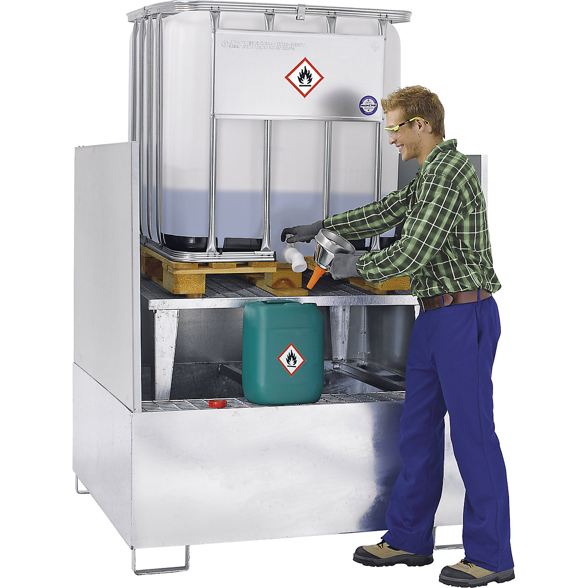 Vană de captare din oțel pentru container tip cisternă IBC / KTC – eurokraft pro (Imagine produs 2)-1